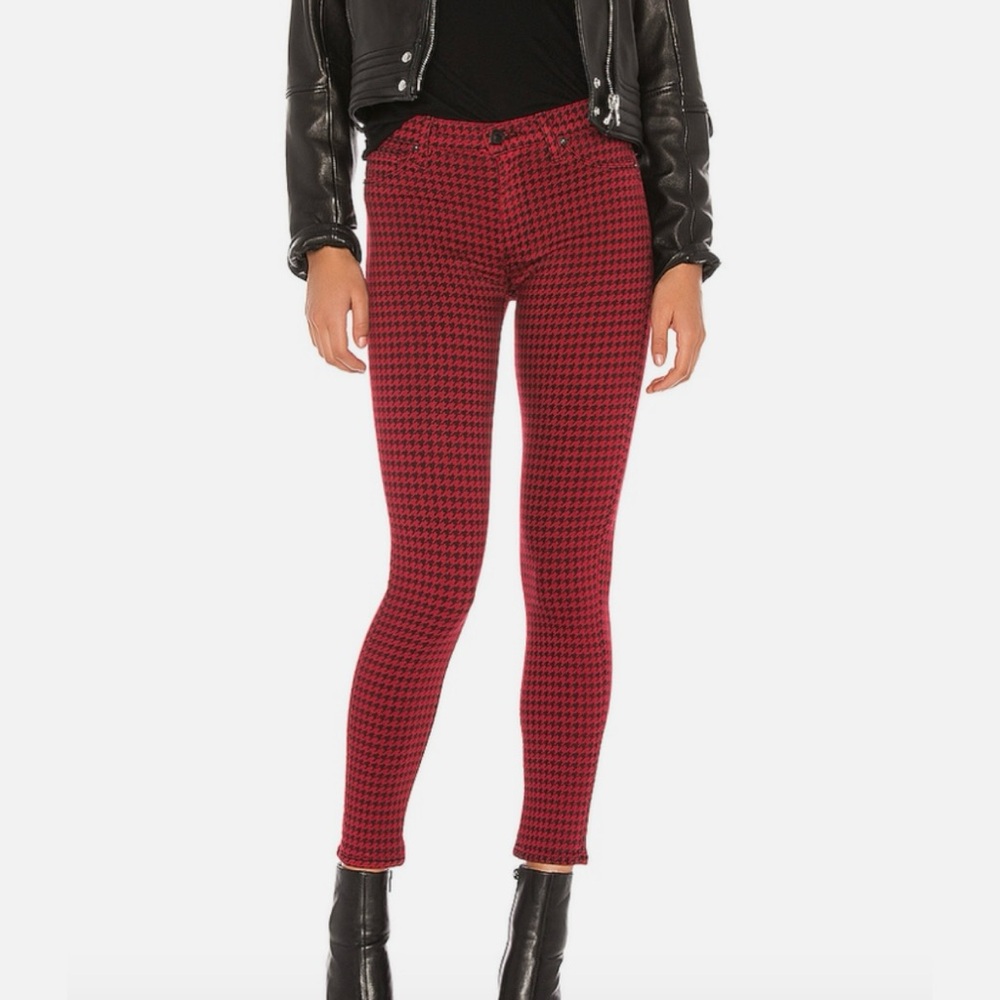 NWT HUDSON JEANS Barbara High-Rise Super Skinny Houndstooth Ankle Jeans